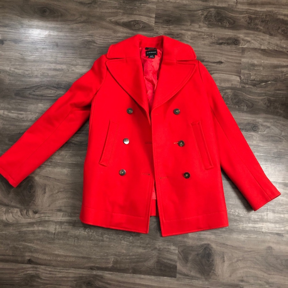 Club Monaco Italian Wool Coat XS Red